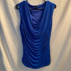 Royal Blue sleeveless drape top